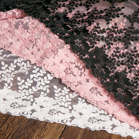 1 yarda de tela de encaje blanco 32cm de anchura de algodón bordado listón para coser Vestido de encaje DIY encaje ropa de cortinas Accesorios ► Foto 1/6