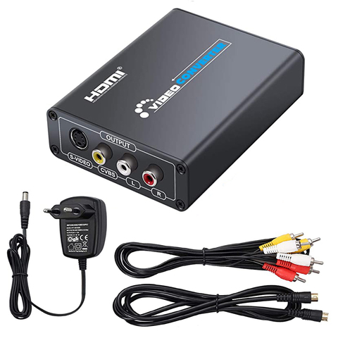 HDMI a AV S-Video conversor de vídeo CVBS HDMI a SVIDEO + S conmutador de vídeo adaptador HD 3RCA PAL/Switch NTSC TV PC azul-Ray DVD ► Foto 1/6