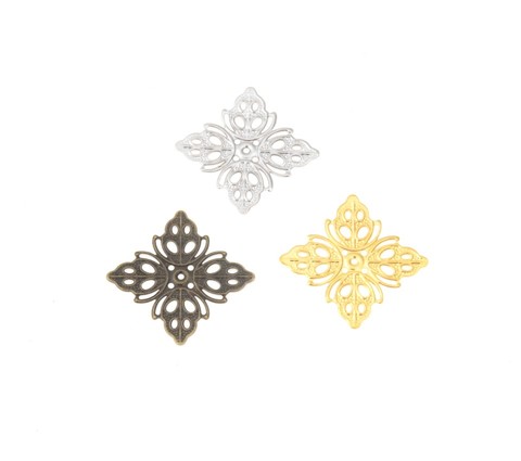 Accesorios de adorno de bronce/plata/oro, 10 Uds., conectores con filigrana cuadrada, decoración de artesanía de Metal DIY, 25x25mm, envío gratis ► Foto 1/4