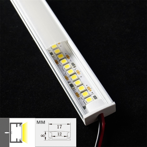 Barra de luz Led para armario, cinta de línea de 12V de CC, 50CM, 20 pulgadas, 2835, 2W, 6W, 9W, ranura conectiva delgada de 7mm debajo de tira lineal rígida para armario ► Foto 1/6