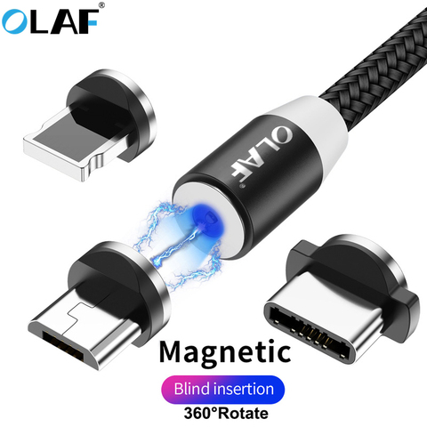 La OLAF cargador magnético de carga de teléfono cordón micro USB Cable magnético Cable 2m USB tipo C USB-C Cable para iPhone X Samsung Xiaomi ► Foto 1/6