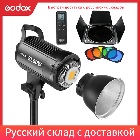 Godox-luz LED para vídeo SL-60W, SL60W, 5600K, iluminación blanca, montaje de Bowens para grabación de vídeo en estudio ► Foto 1/6