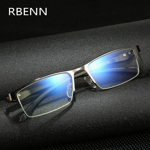 RBENN-gafas de lectura para hombres, lentes de lectura de negocios de alta calidad, semisin montura, con dioptrías + 0,75, 1,25, 1,75, 2,25, 2,75, 4,5, 5,0 ► Foto 1/6