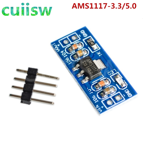 Módulo de fuente de alimentación para Arduino, módulo de reducción de energía con bluetooth, Raspberry pi, LM1117, AMS1117, 4,5-7V, giro de 3,3 V, 5,0 V, DC-DC, 10 Uds. ► Foto 1/3