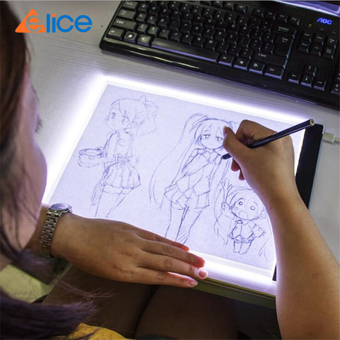 Elice A4 almohadilla de luz LED para pintura de diamante, tablero de luz alimentado por USB tableta gráfica Digital para tableta de dibujo tablero de pintura de arte ► Foto 1/6