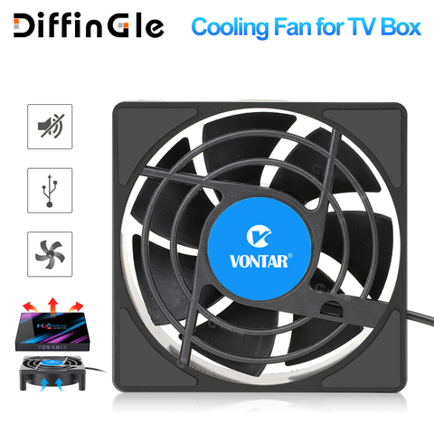 VONTAR-Ventilador de refrigeración para decodificador, herramienta eléctrica de refrigeración DC 5V modelo C1 de 80mm con Android, almacenamiento interno EMMC de 8 GB, 2G DDR3 y cable USB para enrutador de televisión ► Foto 1/6