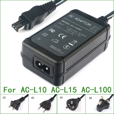 Cargador/adaptador de CA para Sony AC-L10 AC-L10A AC-L10B AC-L10C AC-L15 AC-L15A AC-L15B AC-L15C AC-L100 AC-L100B AC-L100C AC-L100D ► Foto 1/6