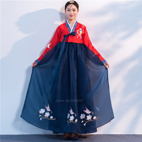 Disfraz tradicional coreano de Hanbok para mujer, traje elegante de palacio de princesa, bordado coreano para fiesta de boda ► Foto 1/6
