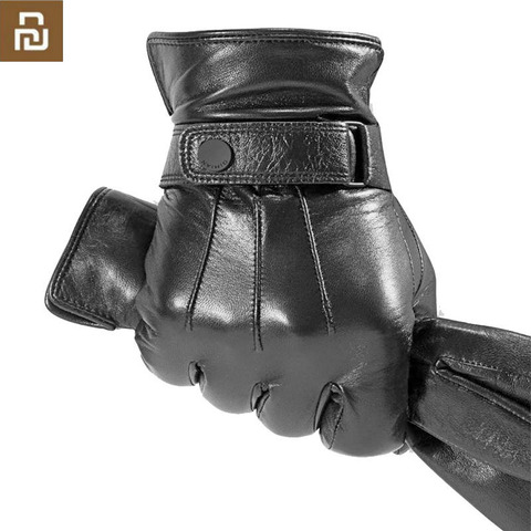 Youpin-guantes Qimian AllTouch para hombre y mujer, de cuero suave español, resistentes al agua, con pantalla táctil, cálidos, para invierno ► Foto 1/6