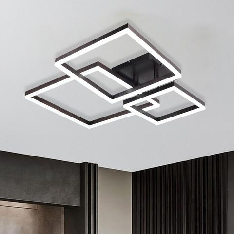 Modernas luces de techo LED acrílicas, accesorio de luz de techo de Metal, 3 cuadrados, 96W, para comedor y sala de estar ► Foto 1/6