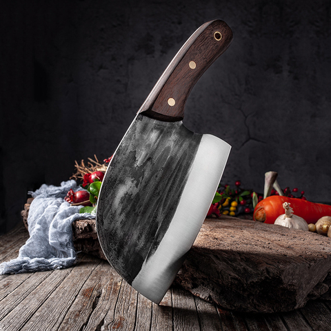 Cuchillo chino de cocina forjado a mano, utensilio de cocina tradicional, cuchillo para picar, hoja súper afilada para Chef ► Foto 1/6