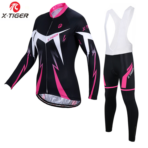 X-tiger-Conjunto de Jersey de Ciclismo de lana térmica para mujer, ropa deportiva muy cálidas para ciclismo de montaña ► Foto 1/6