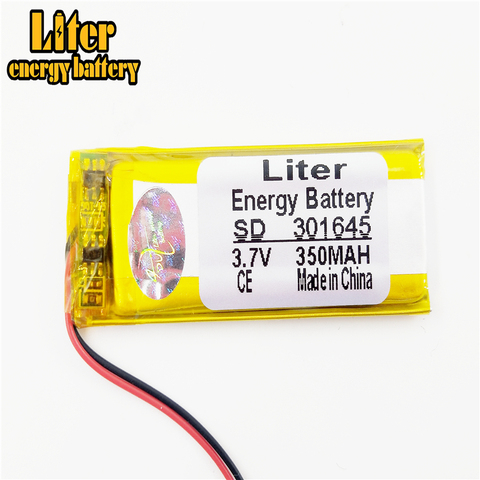 Batería de polímero de litio con placa para Mp3, Mp4, Mp5, Gps, productos digitales, 301645, 3,7 v, 160mah ► Foto 1/1