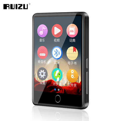 Ruizu-reproductor MP3 M7 de Metal con Bluetooth 5,0, altavoz incorporado, pantalla táctil grande de 2,8 pulgadas con E-book, podómetro, grabación de Radio y vídeo ► Foto 1/6