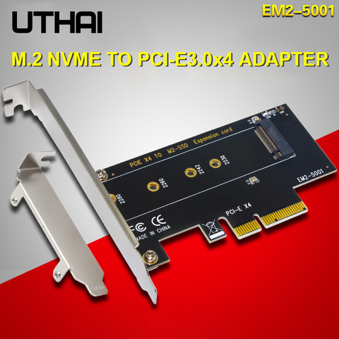 UTHAI T17 M2 NVMe adaptador SSD NGFF a PCIE3.0 X4 M Key SSD convertidor 2230-2280 tamaño M2 tarjeta de expansión 4 condensadores sólidos ► Foto 1/6