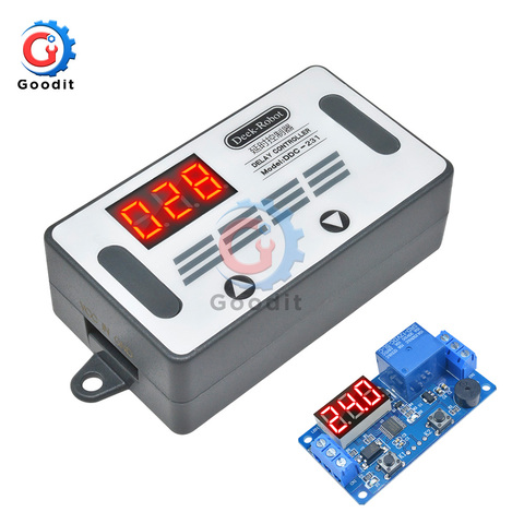 Controlador de relé de retardo de tiempo de visualización LED Digital de 12V CC interruptor de temporizador programable disparador de sensor PNP automatización PLC zumbador de coche ► Foto 1/6