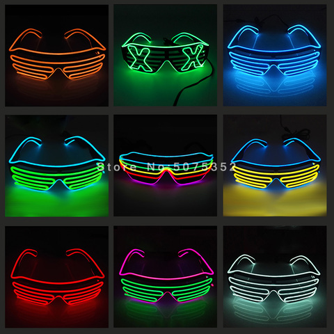 Festival de Carnaval, gafas brillantes con obturador, gafas de Led para baile, DJ, EL sol, gafas de neón brillantes para decoración navideña de fiesta ► Foto 1/6