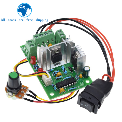 Controlador de CC TZT, 10V, 12V, 24V, 36V, PWM con interruptor de inversión positiva, controlador de CC PWM para controlador de velocidad del motor de CC, 150W ► Foto 1/6