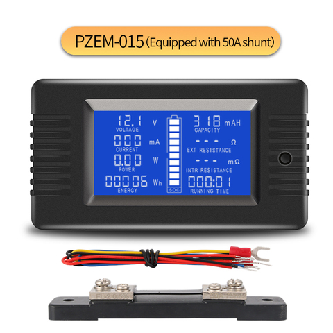 PZEM015-voltímetro de CC 0-200V 50A, probador de batería de coche, resistencia de capacidad, monitor de voltaje de electricidad, 12v 24v 48v 96v ► Foto 1/6