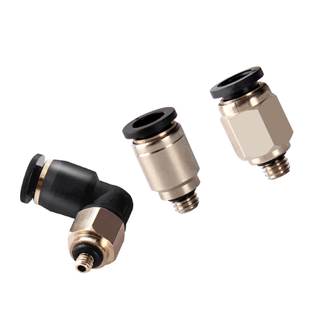 Tubo de manguera de rosca macho BSP, accesorio de aire neumático de un toque, conector rápido, 3mm, 4mm, 5mm, 6mm, M3, M4, M5, M6, 1/8 