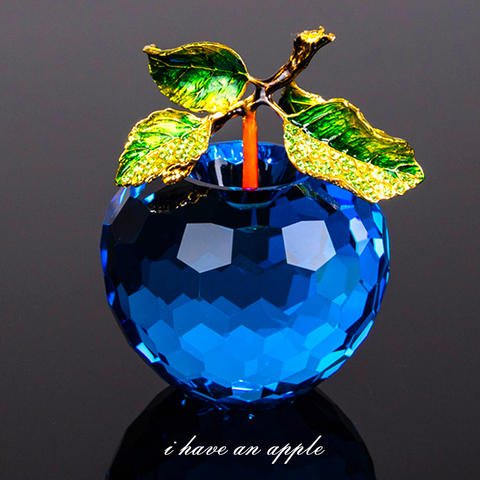 Figurita en miniatura de cristal de manzana, decoración para el hogar, artesanías, regalos, frutas artificiales ► Foto 1/6