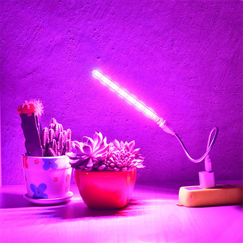 1 Uds 10W Led crecer luz USB portátil de luz LED para cultivo de plantas DC5V espectro completo Phyto lámpara 21 leds rotación Flexible luz interior ► Foto 1/6