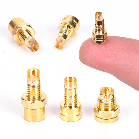 Gran oferta MMCX femenino cobre clavija soldadura Alambre de conector montaje en PCB Pin IE800 DIY de Audio conectores de adaptador de enchufe ► Foto 1/6