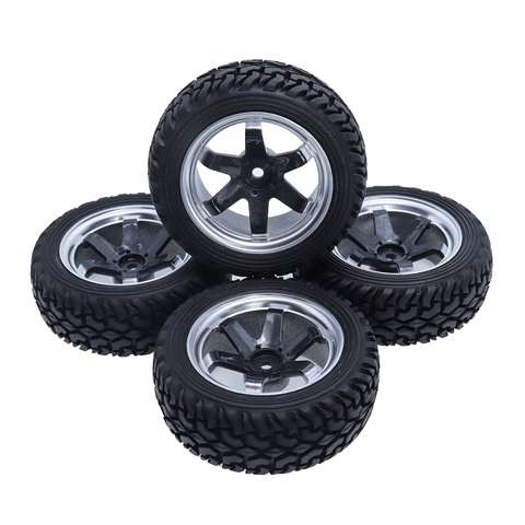 Uds 1:10 Rally RC neumáticos de coche 75mm ruedas de carretera neumático de caucho hexagonal 12mm para 1/10 HPI HSP Kyosho RC4WD Off-road Tamiya Traxxas Coche ► Foto 1/6