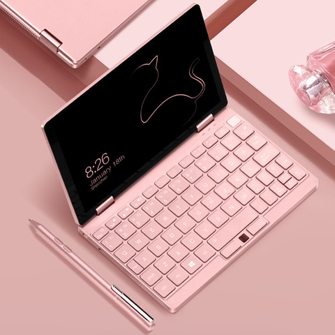 OneMix3s-ordenador portátil de bolsillo con diseño de gato rosa, portátil de 8,4 pulgadas, Netbook, m3-8100Y, 8G RAM, 256GB, SSD, Pantalla táctil IPS, Windows 10 ► Foto 1/6