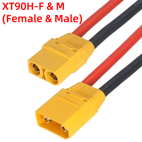 Accesorios de arnés de cable UAV Amass XT90, enchufe macho y hembra con conector de cordón Flexible de silicona 12AWG/10AWG, 10/20/30/40/50CM ► Foto 1/6