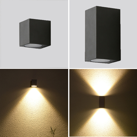 LED luz de pared impermeable al aire libre IP65 COB luces de porche LED moderna Casa Decor abajo de aluminio de la lámpara de pared para jardín luz del pasillo ► Foto 1/5