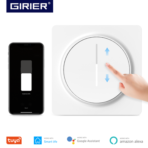 Tuya Wifi inteligente Dimmer interruptor de luz UE Touch Dimming Panel interruptor de pared de 100-240V trabaja con Alexa Google casa No se necesita Hub ► Foto 1/6