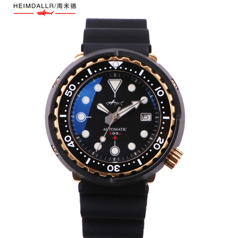 Heimdallr-Reloj de buceo de atún para hombre, de 47mm, negro, PVD, cristal de zafiro recubierto, NH35A, movimiento automático, mecánico, marcas luminosas ► Foto 1/5