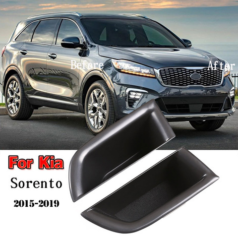 ABS compartimento de almacenamiento de puerta delantera apoyabrazos del Interior para Kia Sorento 2015, 2016, 2017, 2022 negro accesorios de Interior de coche 2 uds ► Foto 1/6