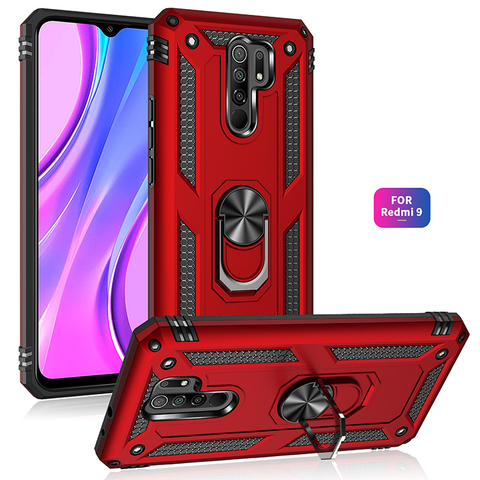 Funda a prueba de golpes para Xiaomi Redmi 9, armadura militar, soporte de anillo protector, funda de teléfono con imán, Redmi 9, Redmi9 ► Foto 1/6