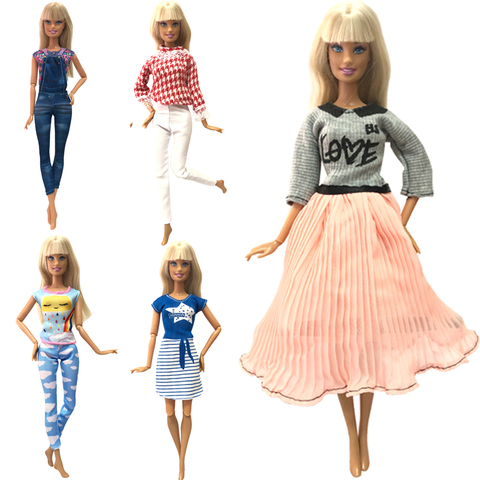 NK-vestido para muñeca Barbie, accesorios de princesa, Vestido corto, falda, pantalones de diario, Tops, ropa de moda, juguetes, JJ ► Foto 1/6