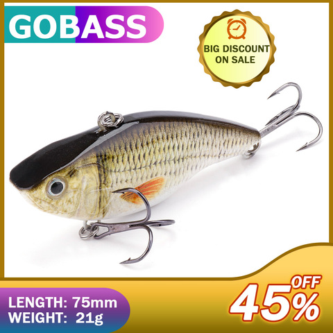 GOBASS-aparejos de pesca de invierno, señuelo de Metal VIB Lipless Crankbait con vibración de sonajado fuerte para lucios, perchas, 18g/21g, 2022 ► Foto 1/6