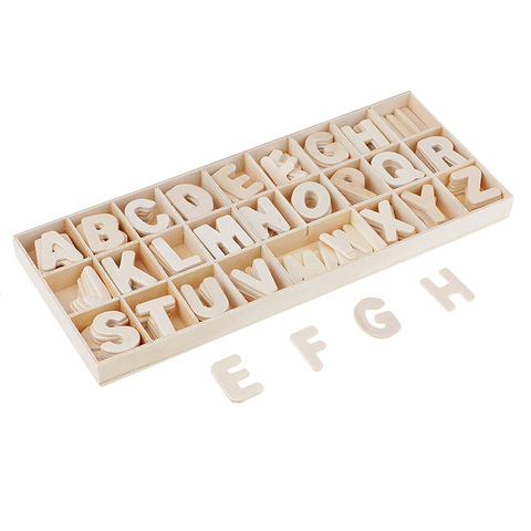 Letras de madera con alfabeto Natural, letras y números personalizados, manualidades, decoración del hogar, boda, cumpleaños, fiesta de Navidad, diseño de nombre ► Foto 1/6