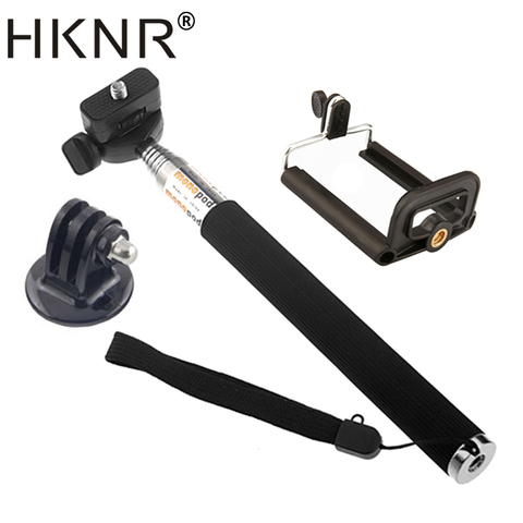 Extensible palo Selfie monópodo + adaptador de montaje + soporte para teléfono para Gopro Hero 5 4 3 3 + 2 SJ4000 CÁMARA DE Xiaomi Yi deportes ► Foto 1/6