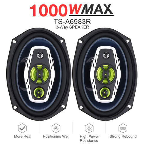 2 unids/lote 6x9 pulgadas 1000W 3 W coche altavoz Coaxial vehículo Auto Audio de música estéreo altavoz Frecuencia de rango completo altavoz de alta fidelidad ► Foto 1/6