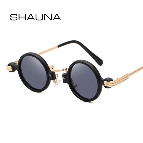 SHAUNA Punk Retro gafas de sol de las mujeres Vintage gafas redondas de sol hombres UV400 ► Foto 1/5