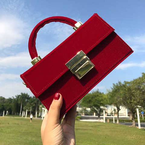 Bolso de hombro rojo de lujo para mujer, bandolera cruzada de estilo de diseñador, cuadrada ► Foto 1/6