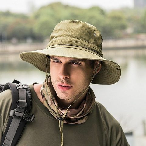 Gorros de Sol de ala ancha para hombre y mujer, sombrero de pescador para acampar, caza, pesca, senderismo, deportes al aire libre, Unisex ► Foto 1/6