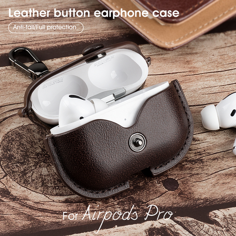Funda de cuero para auriculares inalámbricos con Bluetooth, funda protectora auténtica para AirPods 3 de Apple, caja de carga para Airpods Pro ► Foto 1/6