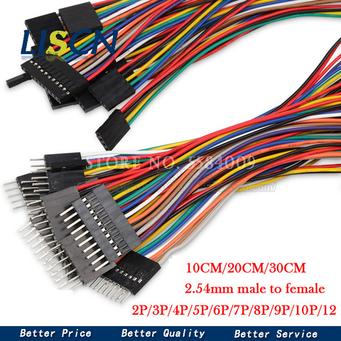 Cable Dupont macho a hembra, 5 uds., 2,54 MM, 1P2 3 4 5 6 7 8 9 10 12 Pin, CABLE de puente para PCB ► Foto 1/1