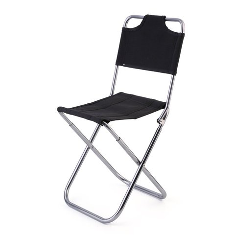 Silla de aluminio Oxford plegable, asiento ligero y portátil con respaldo para acampar y pescar, con bolsa de transporte, silla pequeña ► Foto 1/6