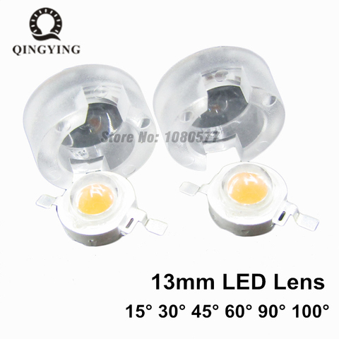 20 piezas 1W 3W 5W 13mm IR LED mini lente 15 30 45 60 90 100 grado no soporte alta potencia LED diodo convexo colimador Reflector ► Foto 1/4
