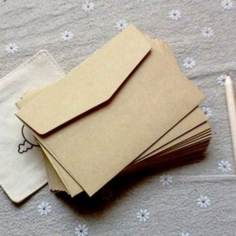 (10 unids/lote) sobres de papel Kraft clásico de 7*10cm, Mini sobres de tarjeta de felicitación, tarjeta de membresía ► Foto 1/5