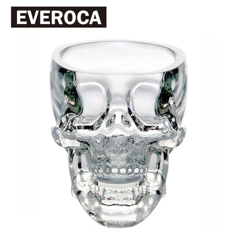 Vaso de cristal con cabeza de calavera para whisky vino Vodka transparente para beber en casa taza de regalo para hombre ► Foto 1/6