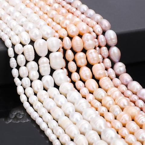 Cuentas irregulares de perlas naturales de agua dulce para mujer, cuentas de arroz 100% naturales para fabricación de joyería DIY, pulsera y collar ► Foto 1/6
